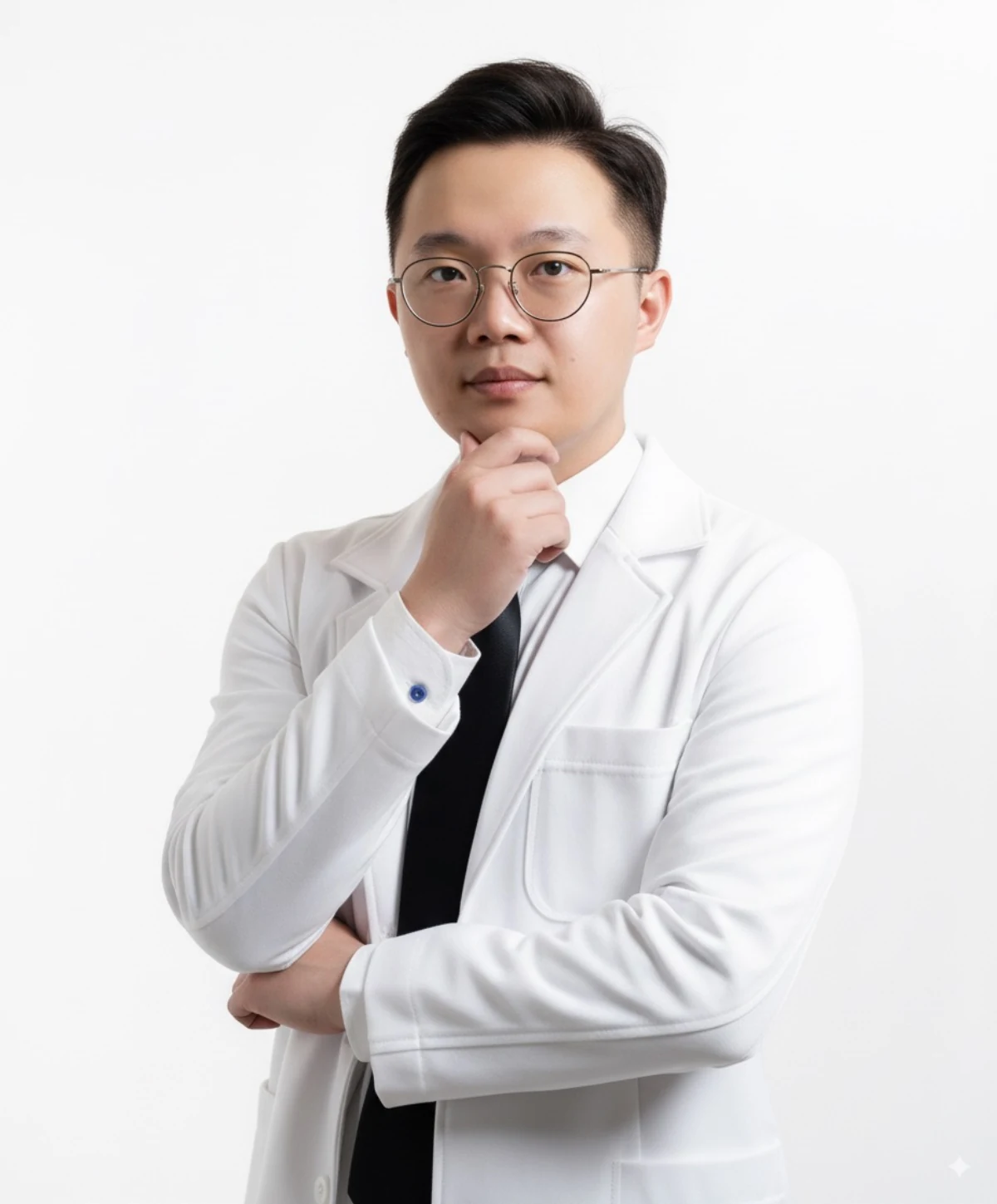 吳柏俞醫師白袍思考姿勢半身照